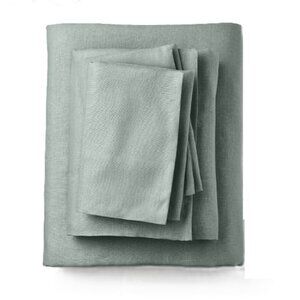 Casaluna 100% Linen Sage Green Full Size 4 Piece Sheet Set